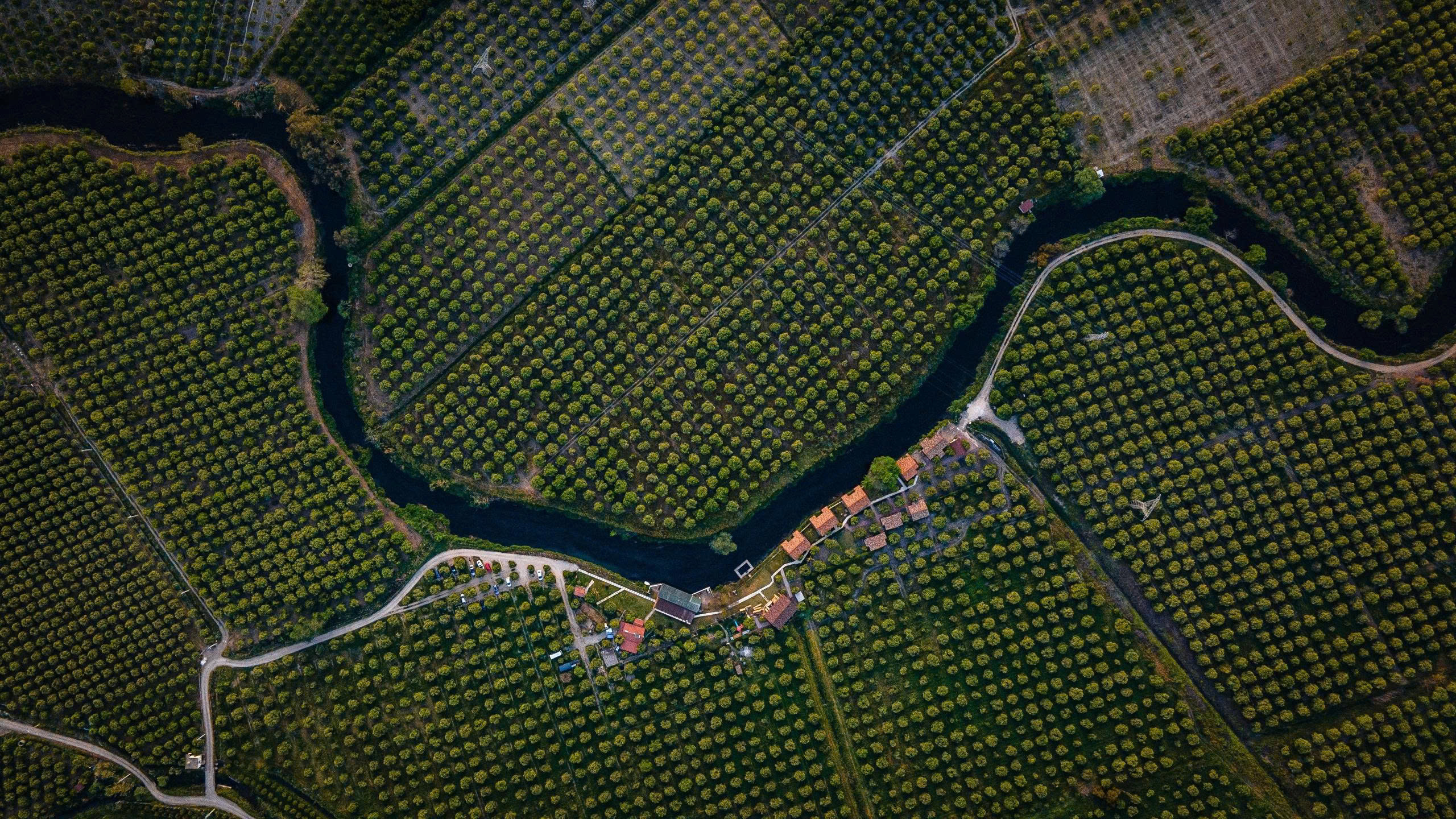 Nông trại Đà Lạt HB Farm chụp từ trên xuống